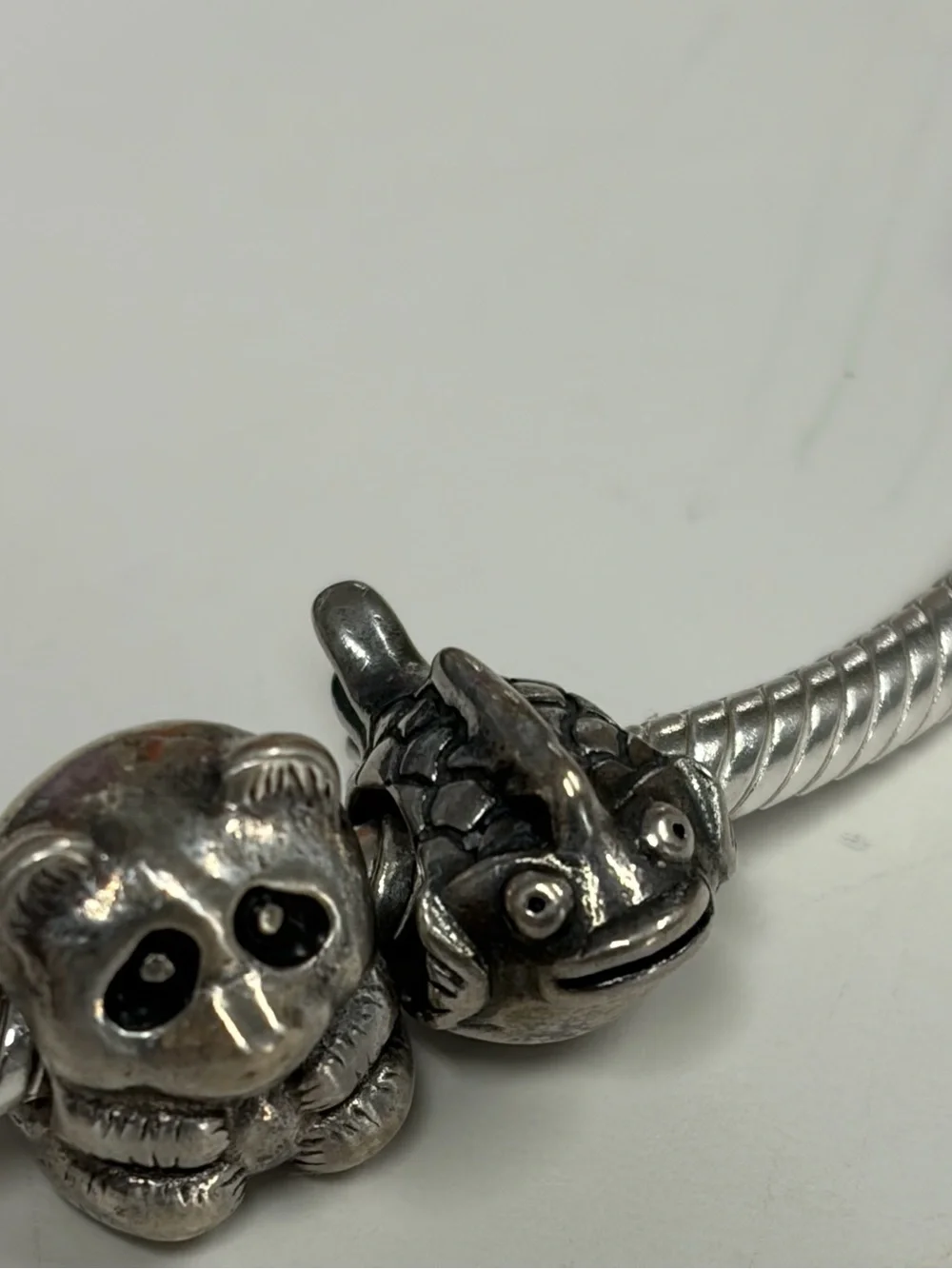PANDORA Moments Sterling Silver Bracelet with Heart Clasp and charms